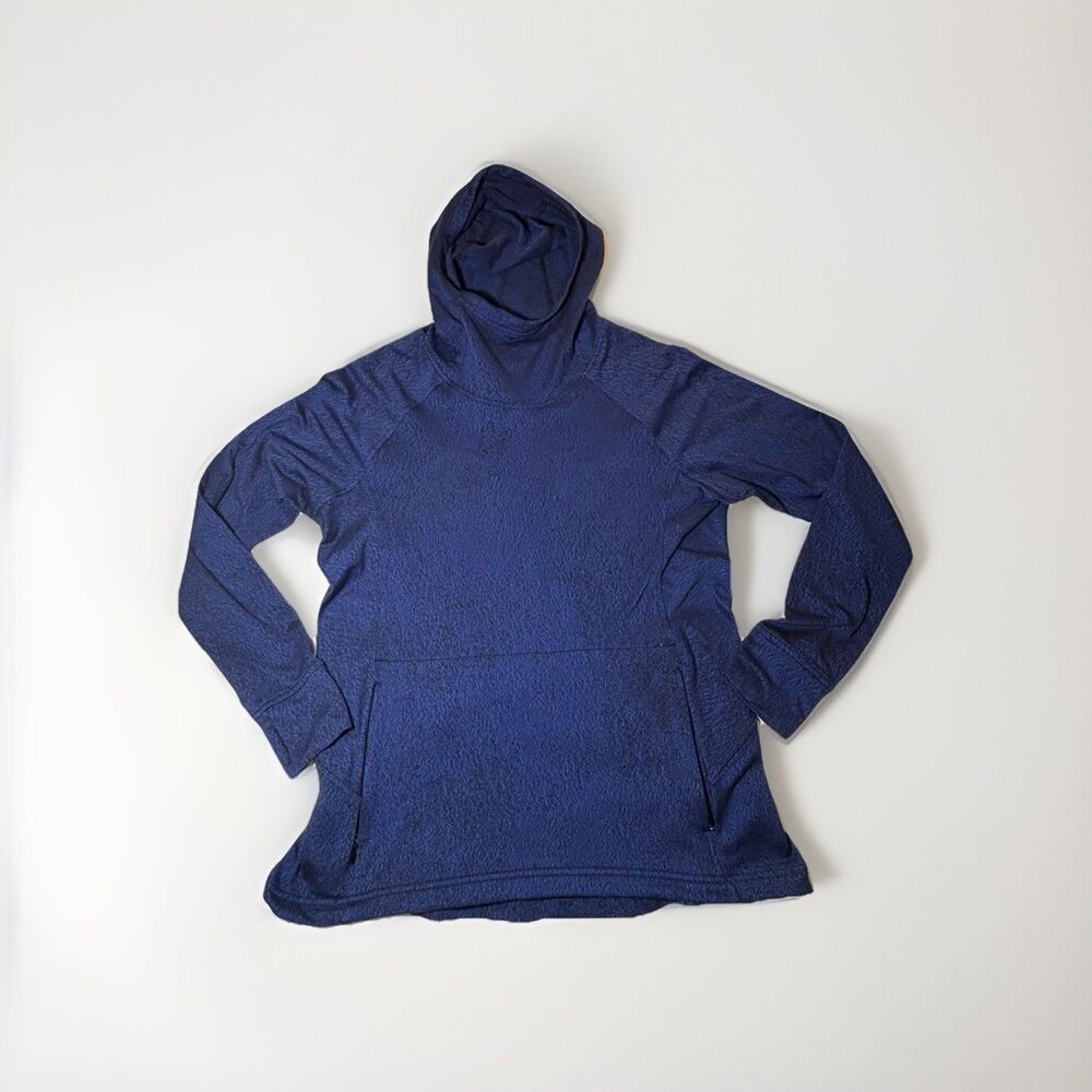Lululemon Ready To Rulu Hoodie Womens Size 8 Navy Blue Jacquard Funnel Neck